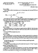 Đề thi chọn học sinh giỏi lớp 10 môn Hoá Học